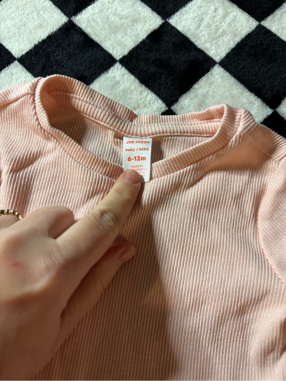6/12 month Baby Pink Ribbed Two-Piece Set - Picture 2 of 2
